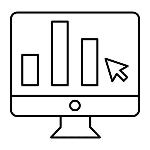 Monitor computer graphics bar chart icon