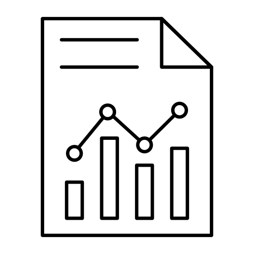 Paper business report line graph icon