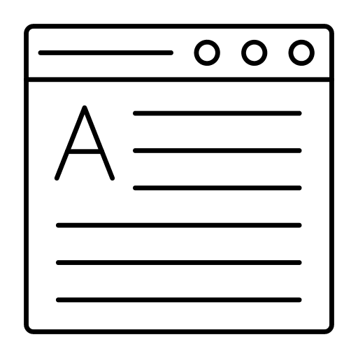 Web page browser content seo and web icon