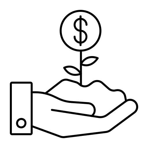 Hand investment hand growth icon
