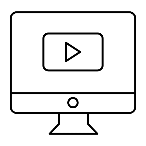 Monitor music and multimedia online education computer icon