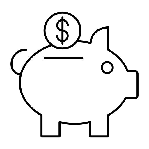 Piggy bank money business and finance savings icon