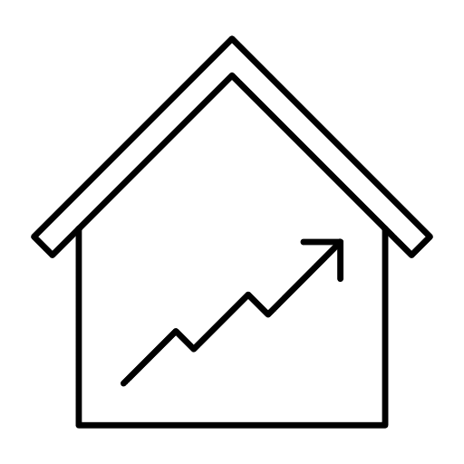 House house analysis line chart icon