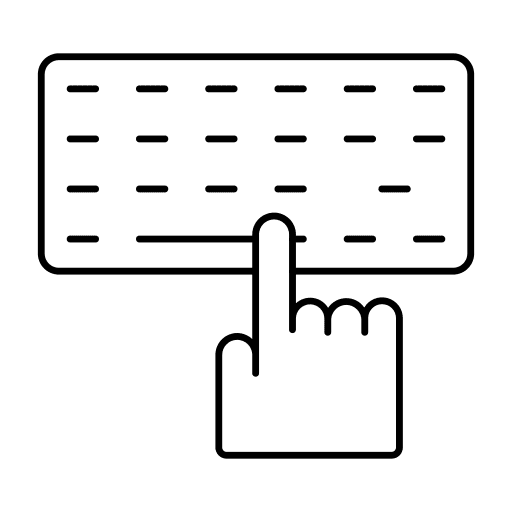 Keyboard hand typing keyboard icon