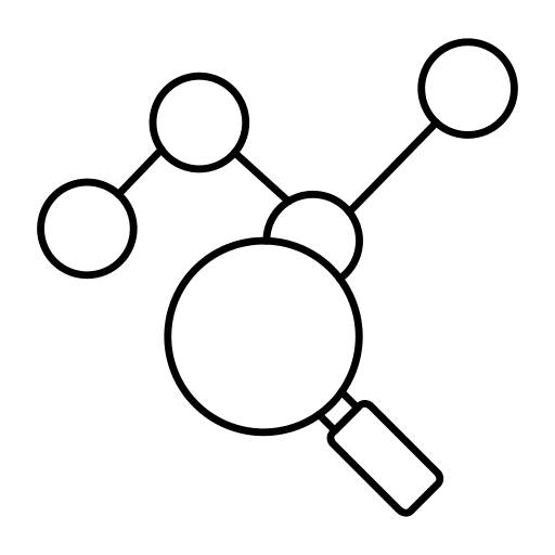 Line graph ui line graph magnifying glass icon