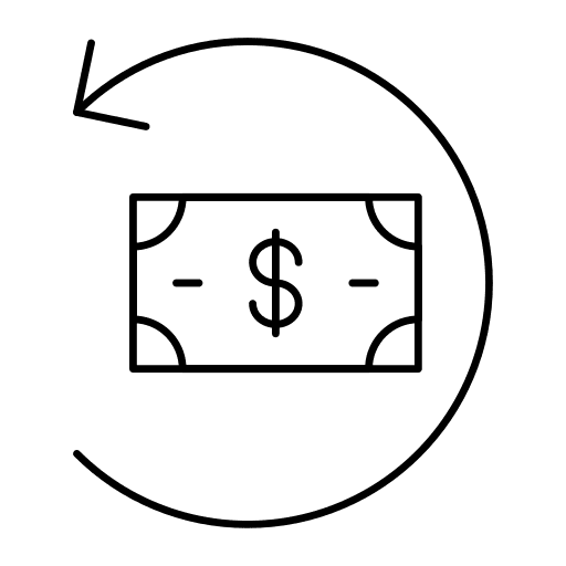Refund satisfied or refunded money return icon