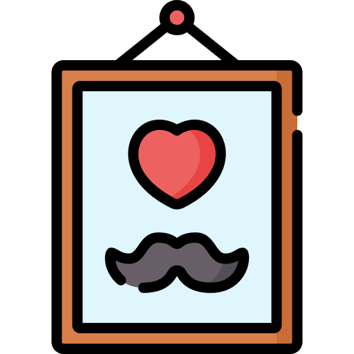 Fathers day heart celebration moustache icon Fathers day heart celebration moustache icon