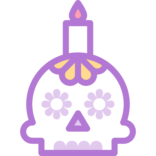 Mexican skull candle mexico catrina icon