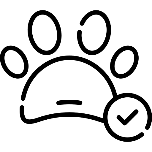 Pet friendly animal allow pawprint icon