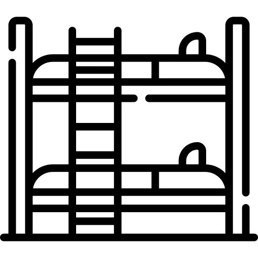Bunk bed furniture and household bedroom sleep icon