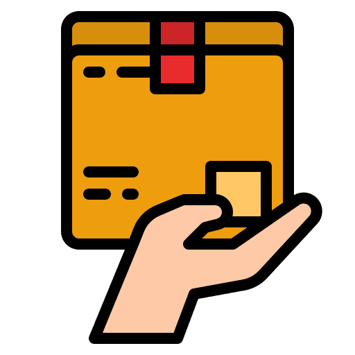 Delivery order box hand icon