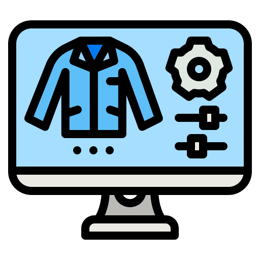 Design cloth shipping and delivery computer icon