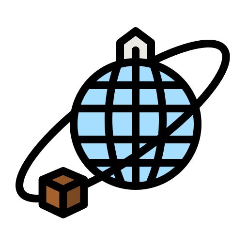 Commercial global delivery box home icon Commercial global delivery box home icon