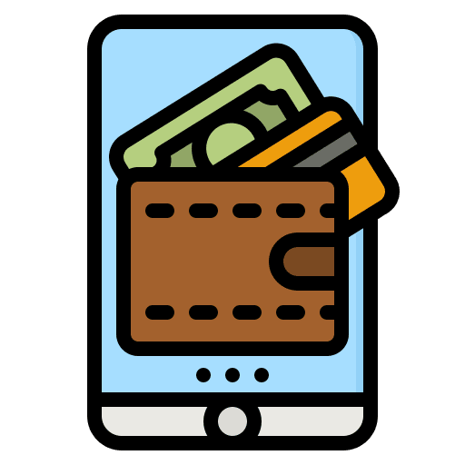Digital money online payment pocket money dollar symbol icon Digital money online payment pocket money dollar symbol icon