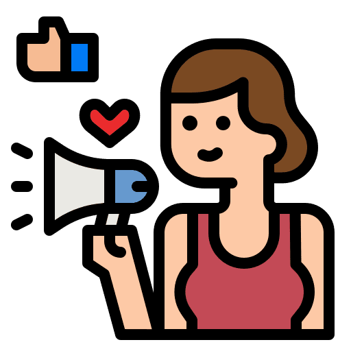Influencer people woman public relations icon Influencer people woman public relations icon