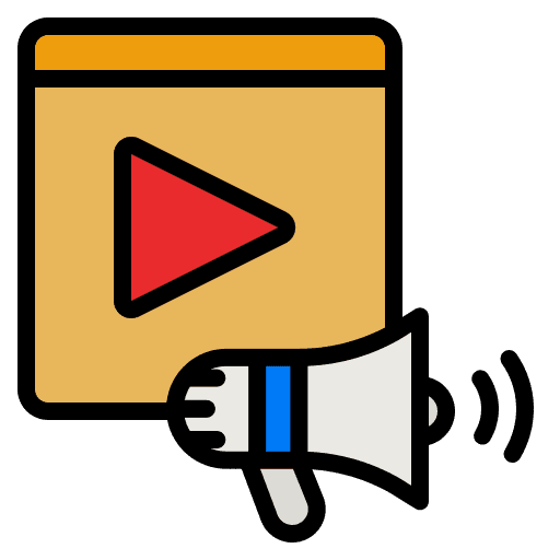 Video ad shipping and delivery publicity promotion icon Video ad shipping and delivery publicity promotion icon