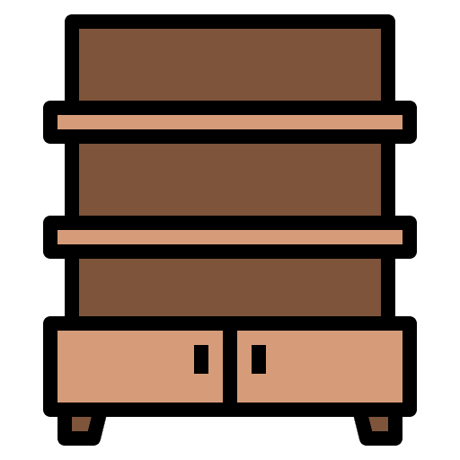 Shelf house bookshelf interior decorating icon