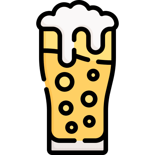 Beer food and restaurant drink pint icon