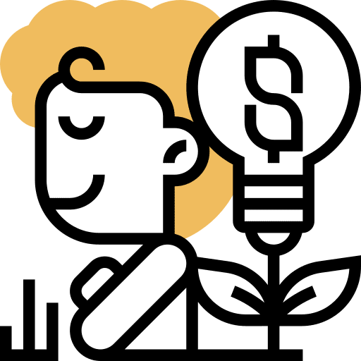 Investment money thinking head icon Investment money thinking head icon