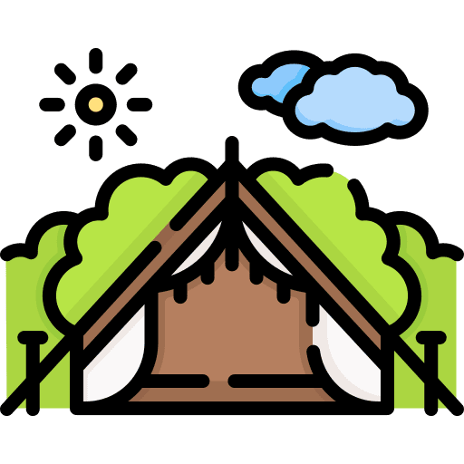 Tent travel dawn cloudy icon Tent travel dawn cloudy icon