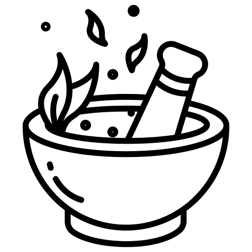 Mortar homeopathy remedy natural icon