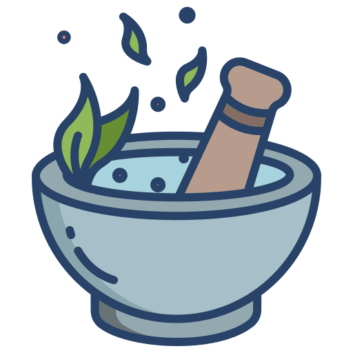 Mortar pestle natural healthcare and medical icon