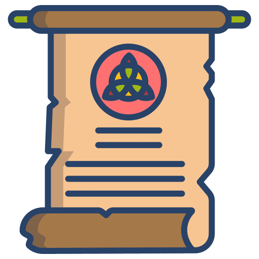 Scroll symbol magic spell cultures icon Scroll symbol magic spell cultures icon
