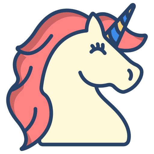 Unicorn fantasy fairytale animals icon