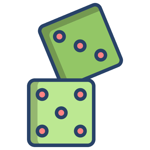 Dice gaming play dice icon Dice gaming play dice icon