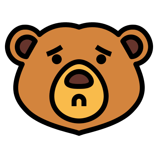 Bear smiley animal anxious icon Bear smiley animal anxious icon