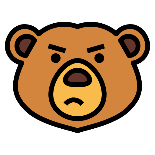 Bear zoo emotions animal icon