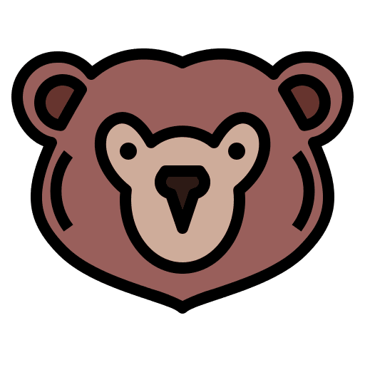 Grizzly bear bear zoo animal icon