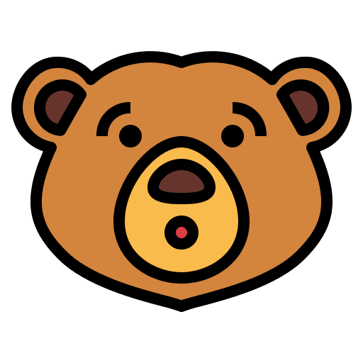 Bear zoo emotions shocked icon Bear zoo emotions shocked icon