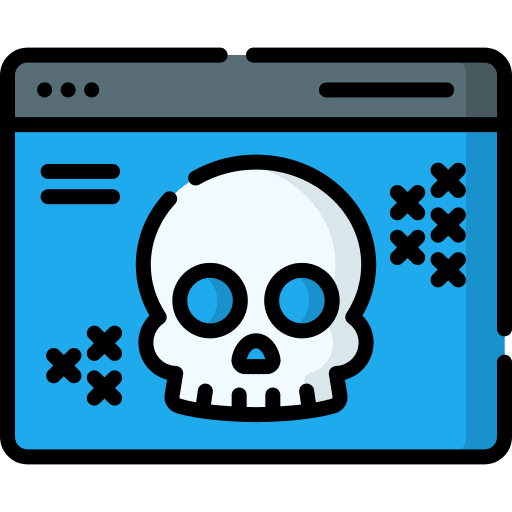 Hacker seo and web browser skull icon Hacker seo and web browser skull icon