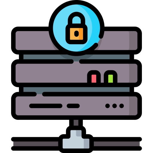 Server locked security database icon Server locked security database icon