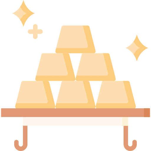 Gold ingot business and finance commerce and shopping gold icon