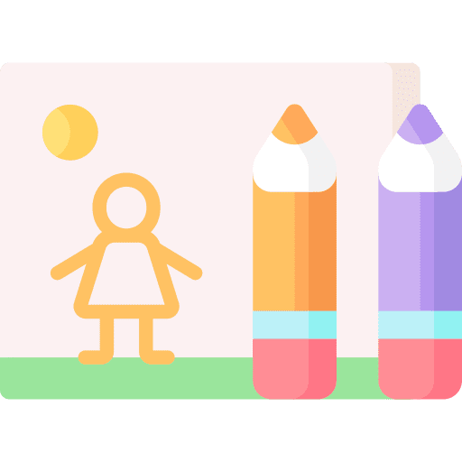 Drawing brush painting children icon