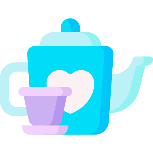 Tea set kid and baby mug hot drink icon Tea set kid and baby mug hot drink icon