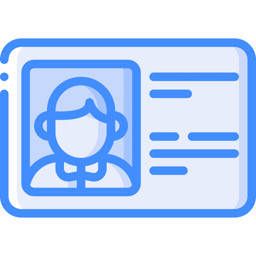 Business card user business card details icon