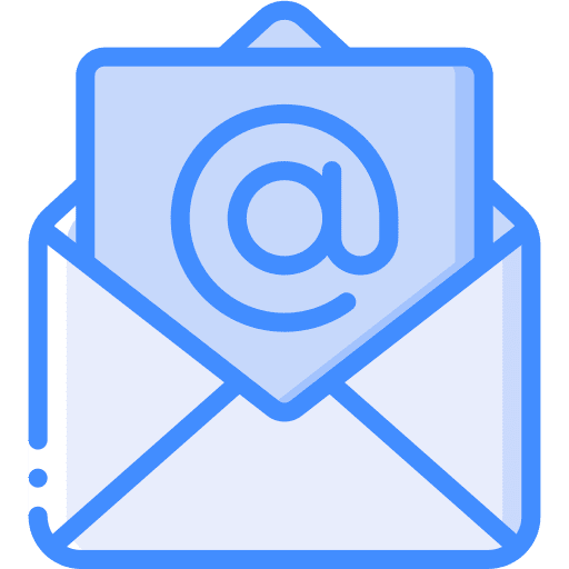 Email letter communications at sign icon