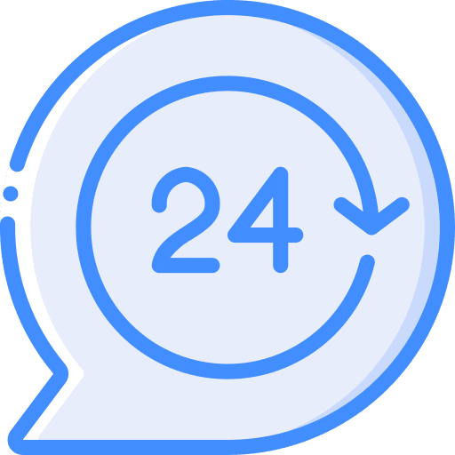 24 hours time time and date customer service icon