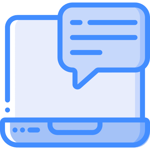 Laptop communications speech bubble laptop icon