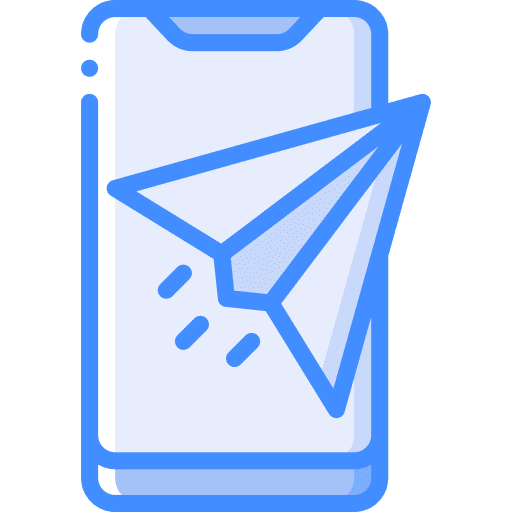 Send message paper plane communications device icon