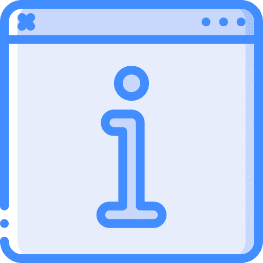 Browser page window info icon