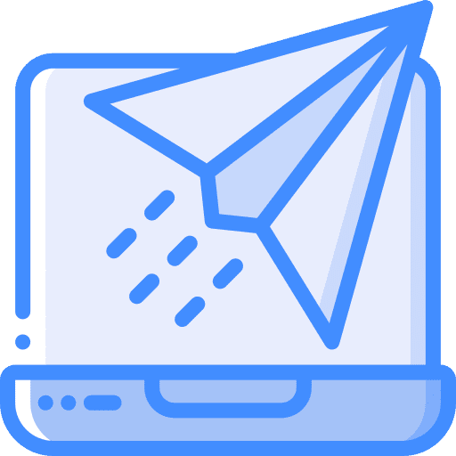 Laptop direct sending communications icon