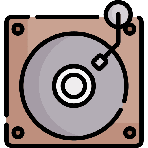 Vinyl player electronics dj mixer vinyl disc icon