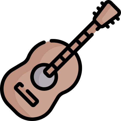 Acoustic guitar music and multimedia music string instrument icon Acoustic guitar music and multimedia music string instrument icon