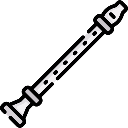Flute music and multimedia flute wind instrument icon