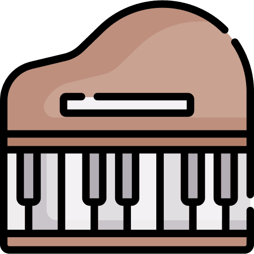 Piano keyboard music and multimedia organ icon Piano keyboard music and multimedia organ icon