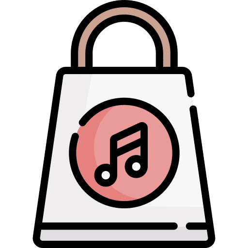Shopping bag music store purchase buy icon Shopping bag music store purchase buy icon